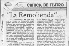 "La remolienda"  [artículo] Agustín Letelier.