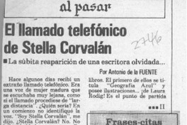 El llamado telefónico de Stella Corvalán  [artículo] Antonio de la Fuente.