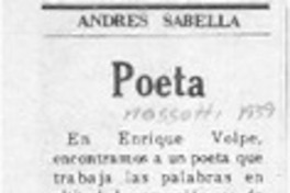 Poeta  [artículo] Andrés Sabella.