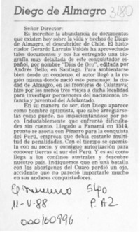 Diego de Almagro  [artículo] Alberto Arraño.
