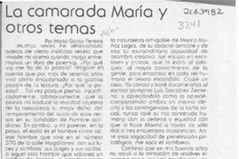 La camarada María y otros temas  [artículo] Mario Garay Pereira.