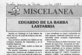 Eduardo de la Barra Lastarria  [artículo].