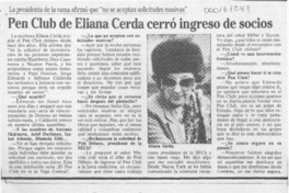 Pen Club de Eliana Cerda cerró ingreso de socios  [artículo].