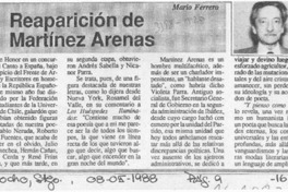 Reaparición de Martínez Arenas  [artículo] Mario Ferrero.
