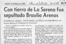Con tierra de La Serena fue sepultado Braulio Arenas  [artículo].