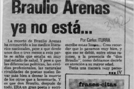 Braulio Arenas ya no está --  [artículo] Carlos Iturra.