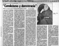 "Catolicismo y democracia"  [artículo] J. M. Lecaros.