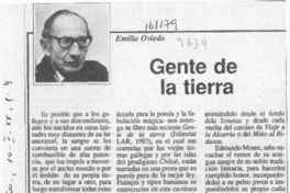 Gente de la tierra  [artículo] Emilio Oviedo.