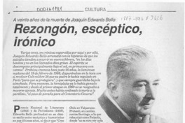 Rezongón, escéptico, irónico  [artículo] Juan Andrés Piña.