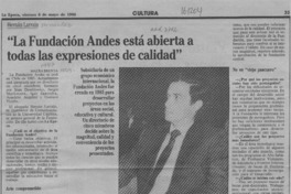 "La Fundación Andes está abierta a todas las expresiones de calidad"  [artículo] Maura Brescia.