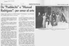 De "Pueblecito" a "Manuel Rodríguez", por amor al arte  [artículo] Carmen Mera O.