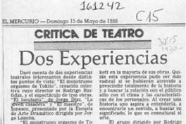 Dos experiencias  [artículo] Agustín Letelier.