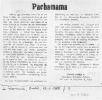 Pachamama  [artículo] Oscar López C.