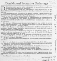 Don Manuel Somarriva Undurraga  [artículo] René Abeliuk M.