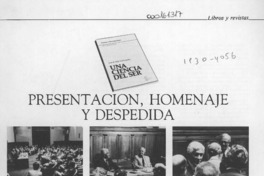 Presentación, homenaje y despedida  [artículo] Juan de Dios Vial Correa.