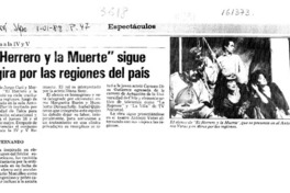 "El Herrero y la Muerte" sigue en gira por las regiones del país  [artículo].