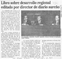 Libro sobre desarrollo regional editado por director de diario sureño  [artículo].