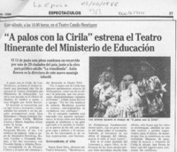 "A palos con la Cirila" estrena el Teatro Itinerante del Ministerio de Educación