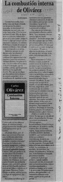 La combustión interna de Olivárez  [artículo] Jaime Hagel.