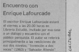 Encuentro con Enrique Lafourcade  [artículo].