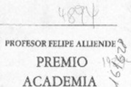 Profesor Felipe Alliende Premio Academia 1987