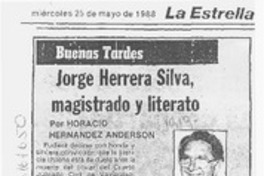 Jorge Herrera Silva, magistrado y literato  [artículo] Horacio Hernández Anderson.