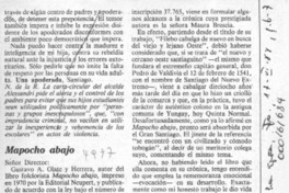 Mapocho abajo  [artículo] Gustavo Olate y Herrera.
