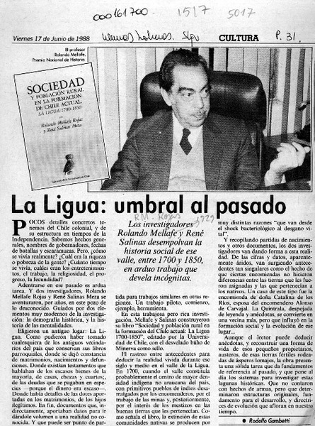 La Ligua, umbral al pasado  [artículo] Rodolfo Gambetti.