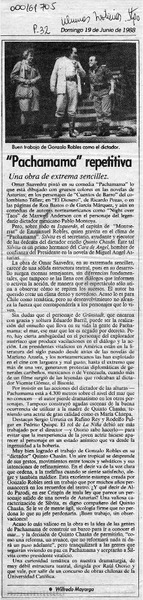 "Pachamama" repetitiva  [artículo] Wilfredo Mayorga.