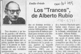 Los "Trances", de Alberto Rubio  [artículo] Emilio Oviedo.