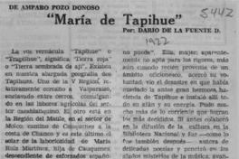 "María de Tapihue"  [artículo] Darío de la Fuente D.