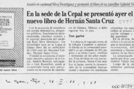 En la sede de la Cepal se presentó ayer el nuevo libro de Hernán Santa Cruz  [artículo].
