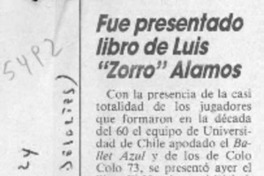 Fue presentado libro de Luis "Zorro" Alamos  [artículo].