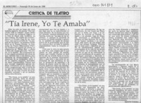 "Tía Irene, yo te amaba"  [artículo] Agustín Letelier.
