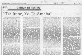 "Tía Irene, yo te amaba"  [artículo] Agustín Letelier.