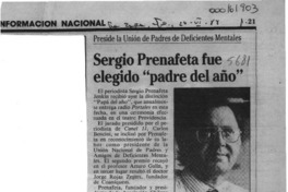 Sergio Prenafeta fue elegido "padre del año"  [artículo].