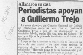 Periodistas apoyan a Guillermo Trejo