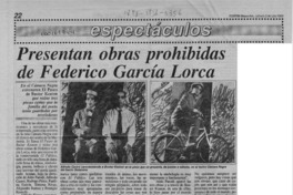 Presentan obras prohibidas de Federico García Lorca
