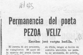 Permanencia del poeta Pezoa Véliz  [artículo] José Vargas Badilla.