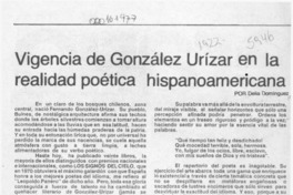 Vigencia de González Urízar en la realidad poética hispanoamericana  [artículo] Delia Domínguez.