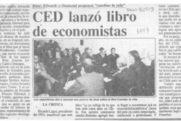 CED lanzó libro de economistas  [artículo].