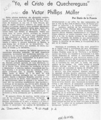 "Yo, el Cristo de Quechereguas" de Víctor Phillips Müller  [artículo] Darío de la Fuente.