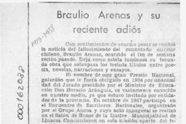 Braulio Arenas y su reciente adiós  [artículo].