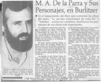 M. A. de la Parra y sus personajes, en Burlitzer  [artículo].