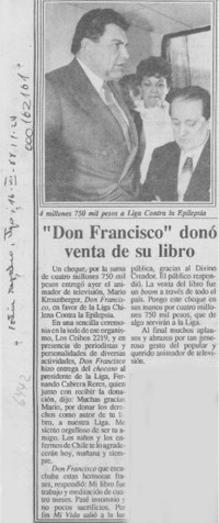 "Don Francisco" donó venta de su libro  [artículo].