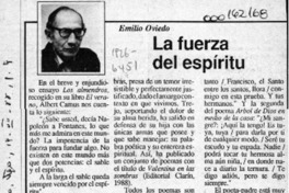 La fuerza del espíritu  [artículo] Emilio Oviedo.