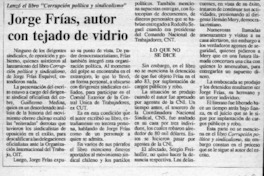 Jorge Frías, autor con tejado de vidrio  [artículo].