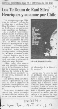 Los Te Deum de Raúl Silva Henríquez y su amor por Chile  [artículo].