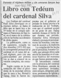 Libro con Tedéum del cardenal Silva  [artículo].
