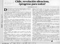 Chile, revolución silenciosa, progreso para todos?  [artículo] José Miguel Pozo.